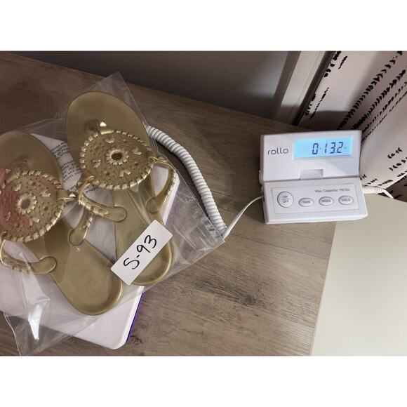 JACK ROGERS Womens Georgica Jelly Sandals 7 Gold Whip Stitch Summer Boho Preppy - Picture 13 of 13